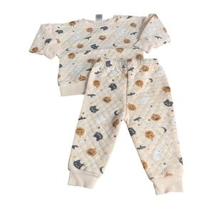 Lila & Jack Halloween pink quilted pumpkin bat sweatshirt pant set SIZE 12-18M
